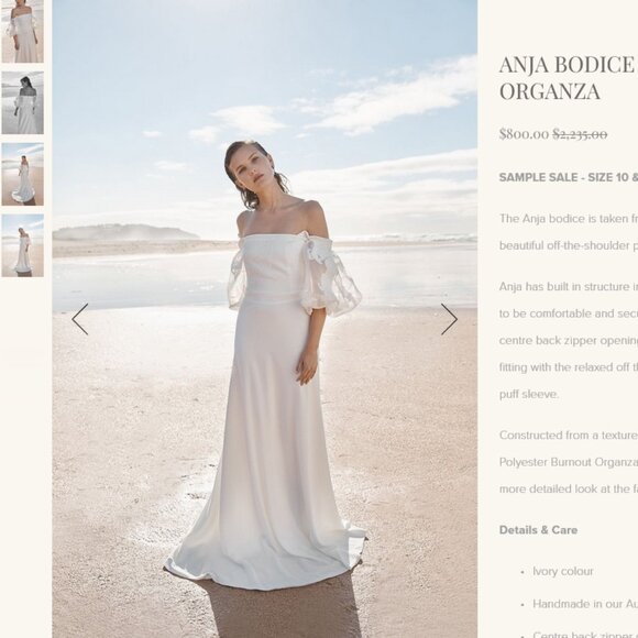 PREA JAMES BRIDAL Anja burnout organza bodice, 10. - Picture 2 of 16